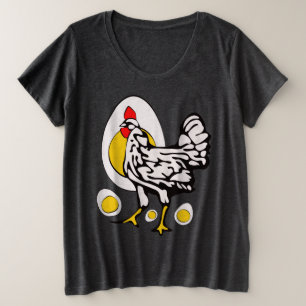 Retro Kippen Grote Maat T-shirt