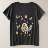Retro Kippen Grote Maat T-shirt (Design voorkant)
