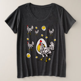 Retro Kippen Grote Maat T-shirt