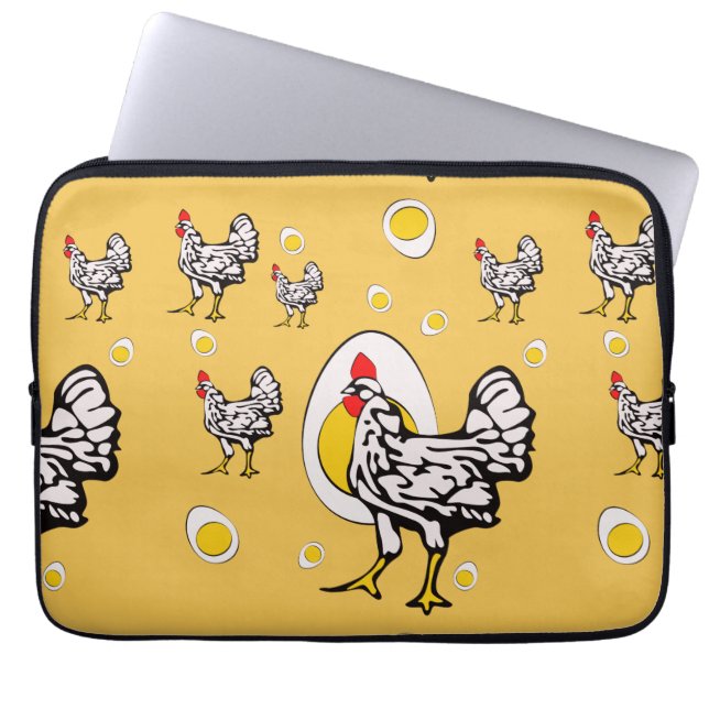 Retro Kippen Laptop Sleeve (Voorkant)