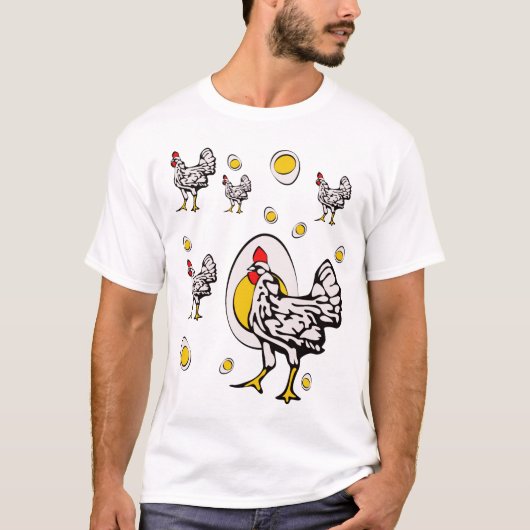 Retro Kippen T-shirt (Voorkant)