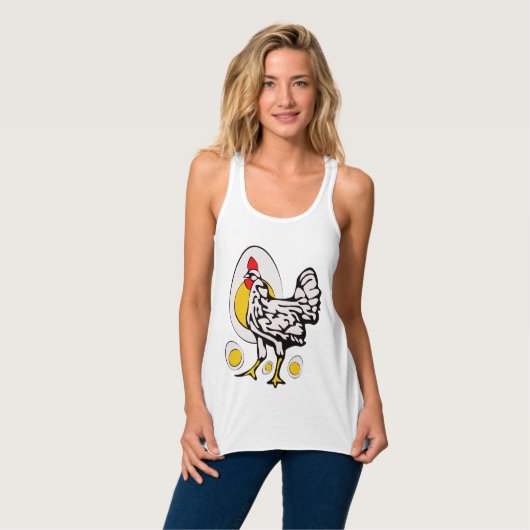 Retro Kippen Tanktop (Volledige Voorkant)