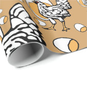 Retro Kippen Verpakkingspapier Cadeaupapier (Rol Hoek)