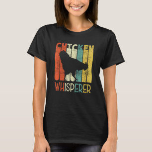 Retro kippenfluisteraar grappige boer kip t-shirt