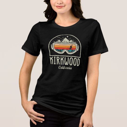 Retro Kirkwood Mountain Ski Tri-Blend Shirt (Voorkant)