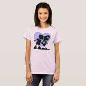 Retro Kiss Cartoon Boy en Girl T-shirt (Voorkant volledig)