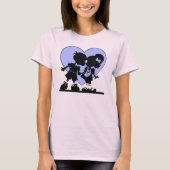 Retro Kiss Cartoon Boy en Girl T-shirt (Voorkant)