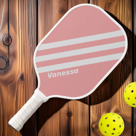 Retro Kiss Drie Strepen met Naam Pickleball Paddle