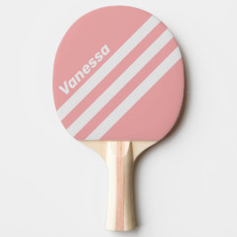 Retro Kiss Driehoekige Strepen met Naam Tafeltennisbatje