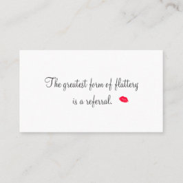 Retro Kissing Lips Cosmetology Reference Card Aanbevelingskaartje