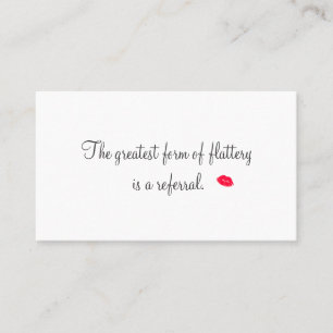 Retro Kissing Lips Cosmetology Reference Card Aanbevelingskaartje