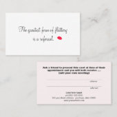 Retro Kissing Lips Cosmetology Reference Card Aanbevelingskaartje (Voorkant / Achterkant)