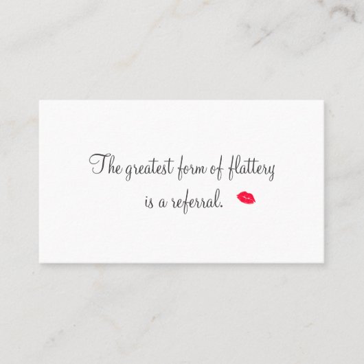 Retro Kissing Lips Cosmetology Reference Card Aanbevelingskaartje (Voorkant)