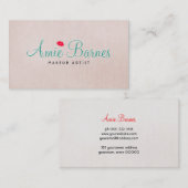 Retro Kissing Lips Makeup Artist Beige Linen Kijk Visitekaartje (Voorkant / Achterkant)