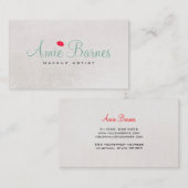 Retro Kissing Lips Makeup Artist Shimmery White Visitekaartje (Voorkant / Achterkant)