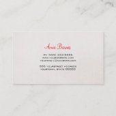 Retro Kissing Lips Makeup Artist Shimmery White Visitekaartje (Achterkant)