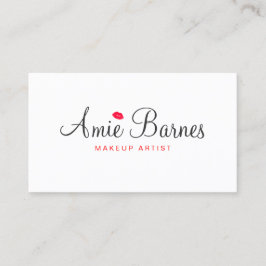 Retro Kissing Lips Makeup Artist White Beauty Visitekaartje