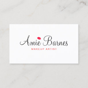 Retro Kissing Lips Makeup Artist White Beauty Visitekaartje