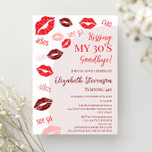 Retro Kissing My 30's Goodbye 40th Birthday Party Kaart