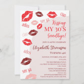 Retro Kissing My 30's Goodbye 40th Birthday Party Kaart (Voorkant)