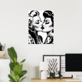 Retro Kissing Pin-ups Poster (Thuiskantoor)