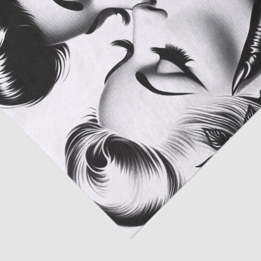 Retro Kissing Pin-ups Tissuepapier (Detail)