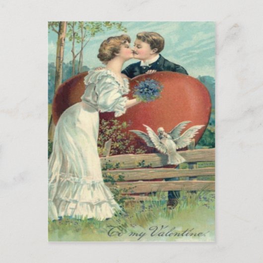 Retro Kissing Valentijn Kaart (Voorkant)