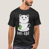 Retro Kit Tea  Kitten Cat  Tea Drinker Teacup Pun T-shirt (Voorkant)