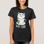 Retro Kit Tea Kitten Cat Tea Drinker Teacup Pun T-shirt (Voorkant)