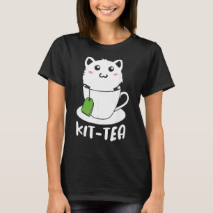 Retro Kit Tea Kitten Cat Tea Drinker Teacup Pun T-shirt