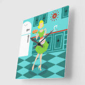 Retro Kitchen Acrylwandklok Vierkante Klok (Hoek)