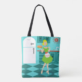 Retro Kitchen All-Over Print Canvas tas (Achterkant)