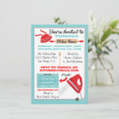 Retro Kitchen Bridal Shower-uitnodigingen Kaart (Staand voorkant)