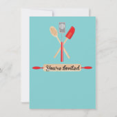 Retro Kitchen Bridal Shower-uitnodigingen Kaart (Achterkant)