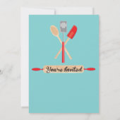 Retro Kitchen Bridal Shower-uitnodigingen Kaart (Achterkant)