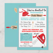 Retro Kitchen Bridal Shower-uitnodigingen Kaart (Voorkant / Achterkant)