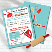 Retro Kitchen Bridal Shower-uitnodigingen Kaart
