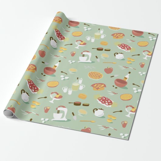 Retro Kitchen Cadeaupapier (Uitgerold)