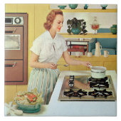 retro  Kitchen dame Tegeltje (Voorkant)