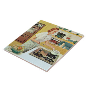 retro Kitchen dame Tegeltje