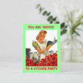 Retro Kitchen Econ Home Canning Party Uitnodiging (Staand voorkant)