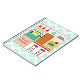 Retro Kitchen en Zig Zag Recipe-laptop Notitieboek (Linkerzijde)