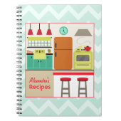 Retro Kitchen en Zig Zag Recipe-laptop Notitieboek (Voorkant)