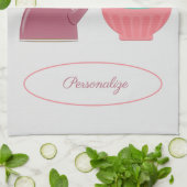 Retro Kitchen gereedschap, klok, theepot personali Theedoek (Gevouwen)