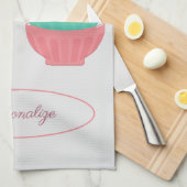 Retro Kitchen gereedschap, klok, theepot personali Theedoek (Quarter Fold)