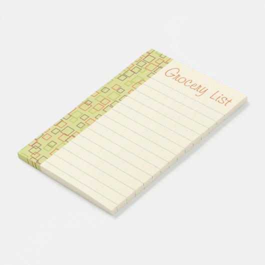 Retro Kitchen Grocery List Post It Notes Gift (Schuin)