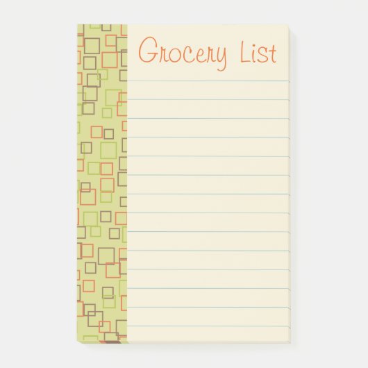 Retro Kitchen Grocery List Post It Notes Gift (Voorkant)