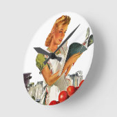 Retro Kitchen Home Canning in Apron Clock  Ronde Klok (Hoek)