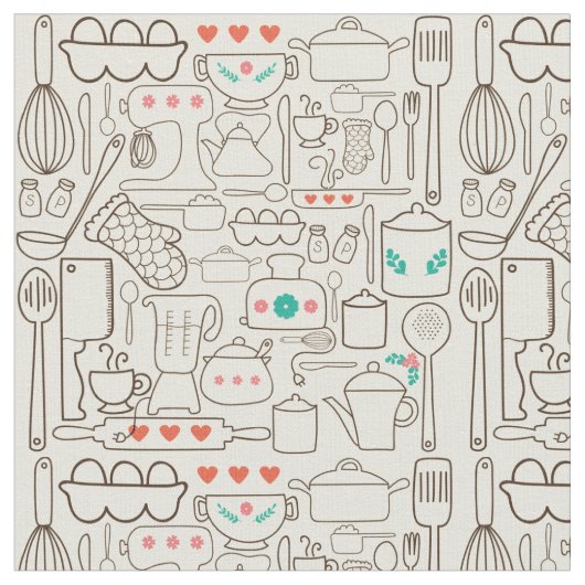 Retro Kitchen in Cream Stof (Close Up)