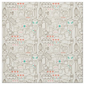 Retro Kitchen in Cream Stof (Swatch)